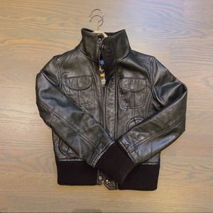 Mango lamb skin leather jacket